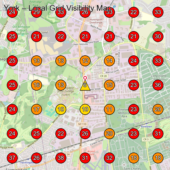 York GeoGrid visibility map for Air Conditioning Repair Service in West Babylon